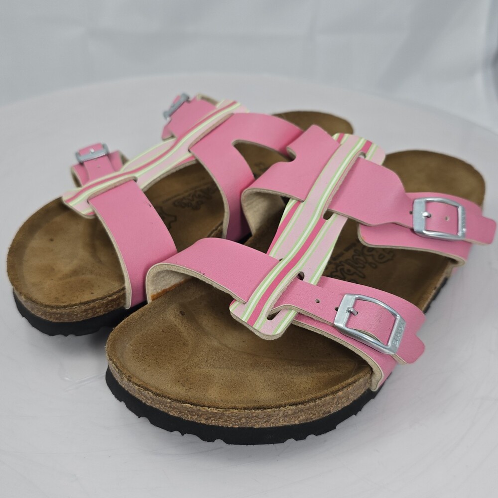 Birkis Birkenstock Women 36/L 5 Narrow Birko Flor Sandals Slides Slip On Pink